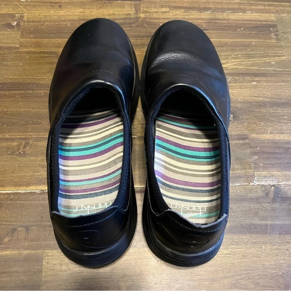 Dansko Enya Black Clogs Slip-On Slip Resistant - Picture 6 of 12